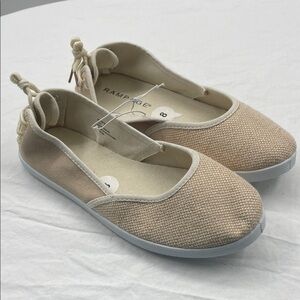 NEW! Rampage Delta Shimmer Woven Lace-Up Comfy Flats. 8.